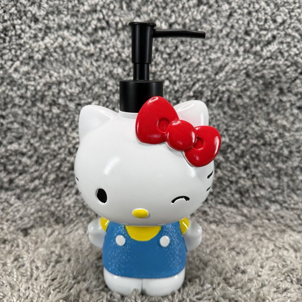 Sanrio Hello Kitty Ceramic Soap Bottle Dispenser Blue Home Decor Brand New